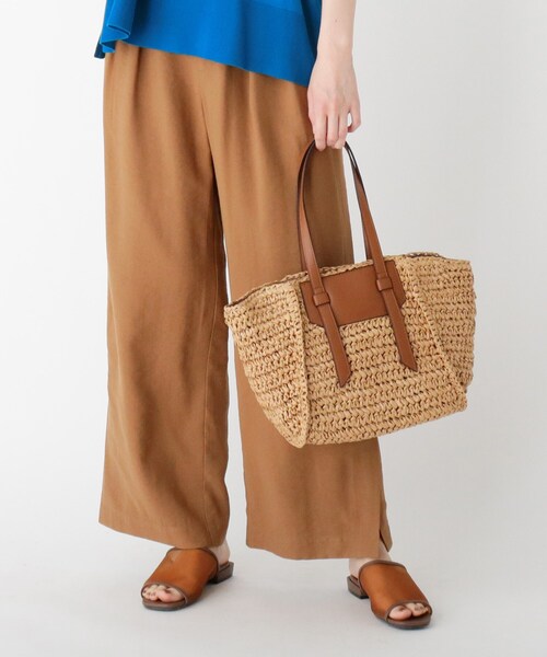 OPAQUE.CLIP（オペークドットクリップ）の「◆ペーパー合皮コンビリボントート（トートバッグ・レディース・キャメル/オフホワイト・00）」の8枚目の写真