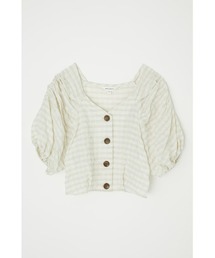 MOUSSY | PUFF SLEEVE CHECK CROP トップス(シャツ/ブラウス)