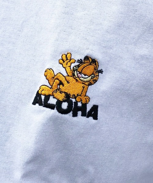 PROJECT SR'ES（プロジェクトエスアールエス）の「【GARFIELD/ガーフィールド】ALOHA刺繍Tシャツ（Tシャツ/カットソー・メンズ・ホワイト/ブラック/ベージュ・MEDIUM/LARGE）」の10枚目の写真