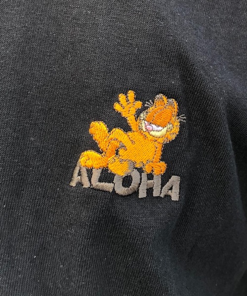 PROJECT SR'ES（プロジェクトエスアールエス）の「【GARFIELD/ガーフィールド】ALOHA刺繍Tシャツ（Tシャツ/カットソー・メンズ・ホワイト/ブラック/ベージュ・MEDIUM/LARGE）」の9枚目の写真