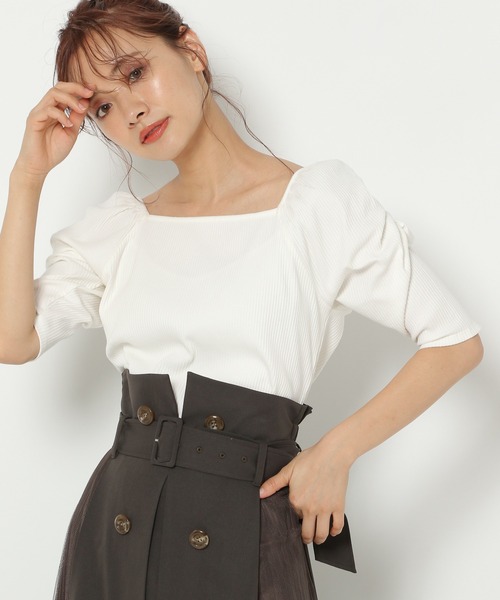 mysty woman（ミスティウーマン）の「パワショル2WAYショートスリーブ 950570（Tシャツ/カットソー・レディース・ブラック/オフホワイト/カーキ/ライトベージュ・FREE）」の14枚目の写真