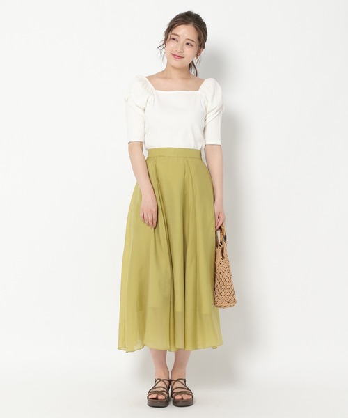 mysty woman（ミスティウーマン）の「パワショル2WAYショートスリーブ 950570（Tシャツ/カットソー・レディース・ブラック/オフホワイト/カーキ/ライトベージュ・FREE）」の22枚目の写真