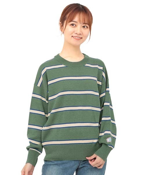 チチカカ（チチカカ）の「ヴィンテージボーダーニットプルオーバー（ニット/セーター・レディース・パープル/グレー/グリーン・FREE）」の8枚目の写真