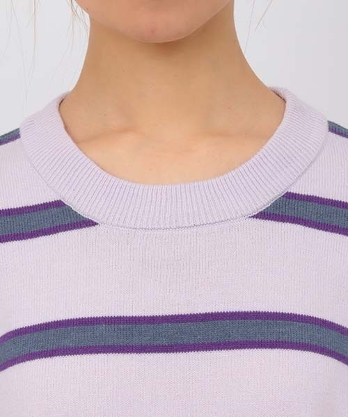 チチカカ（チチカカ）の「ヴィンテージボーダーニットプルオーバー（ニット/セーター・レディース・パープル/グレー/グリーン・FREE）」の12枚目の写真