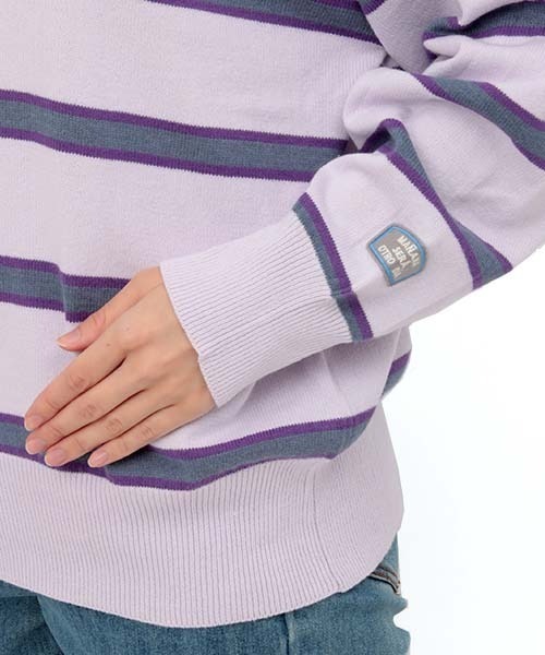 チチカカ（チチカカ）の「ヴィンテージボーダーニットプルオーバー（ニット/セーター・レディース・パープル/グレー/グリーン・FREE）」の13枚目の写真