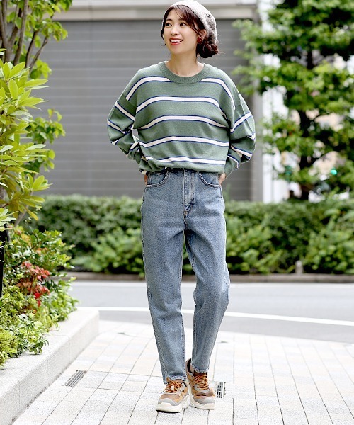 チチカカ（チチカカ）の「ヴィンテージボーダーニットプルオーバー（ニット/セーター・レディース・パープル/グレー/グリーン・FREE）」の22枚目の写真