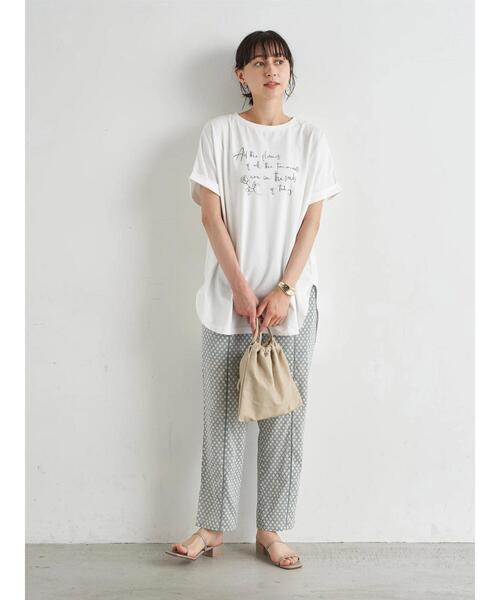 earth music&ecology(アースミュージックアンドエコロジー)の「All the flowers ドルマンチュニック *(Tシャツ/カットソー・レディース・ブラック/オフホワイト・FREE)」の15枚目の写真