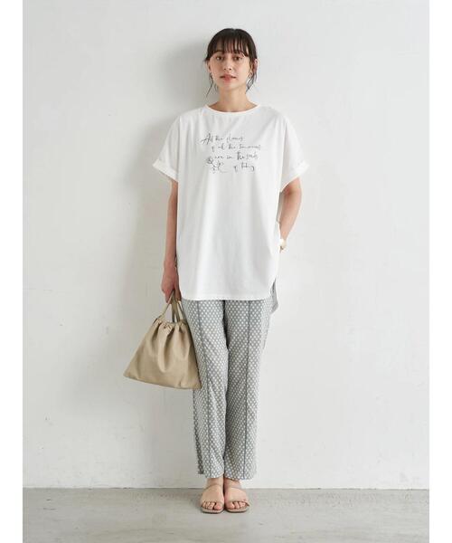 earth music&ecology(アースミュージックアンドエコロジー)の「All the flowers ドルマンチュニック *(Tシャツ/カットソー・レディース・ブラック/オフホワイト・FREE)」の16枚目の写真