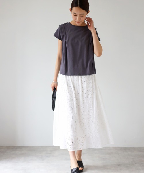 deux amour(ドゥーザムール)の「インドコットンレーススカート(スカート・レディース・ホワイト/ネイビー/カーキ/ブラック・MEDIUM)」の10枚目の写真