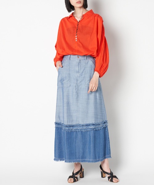 ライチ(ライチ)の「vingtrois/998-54147(デニムスカート・レディース・ブルー/ネイビー・FREE)」の3枚目の写真