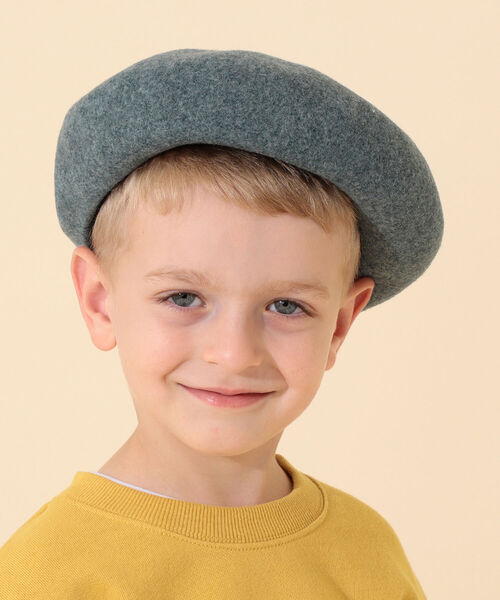 こども ビームス（コドモビームス）の「INFIELDER DESIGN × こども ビームス / 配色 チョビ ベレー帽 (S～M)（ハンチング/ベレー帽・キッズ・グレー/オフホワイト/ピンク/ライトブラウン/ケリー/イエロー系その他5/ネイビー・S(約49cm）/M(約52cm））」の5枚目の写真