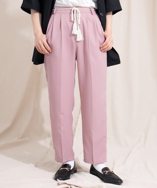 kutir(クティール)の「【紐付き】カラーテーパードパンツ(スラックス・レディース・ブラック/レッド/ピンク/ブルー/グリーン/アイボリー・SMALL/MEDIUM/LARGE)」の16枚目の写真