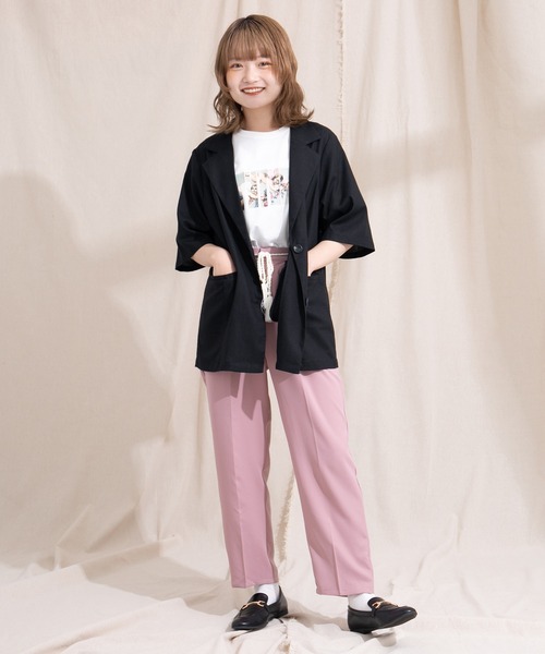 kutir(クティール)の「【紐付き】カラーテーパードパンツ(スラックス・レディース・ブラック/レッド/ピンク/ブルー/グリーン/アイボリー・SMALL/MEDIUM/LARGE)」の19枚目の写真