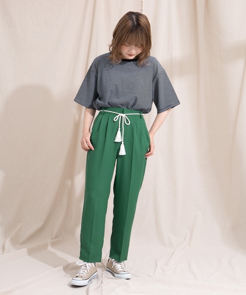 kutir(クティール)の「【紐付き】カラーテーパードパンツ(スラックス・レディース・ブラック/レッド/ピンク/ブルー/グリーン/アイボリー・SMALL/MEDIUM/LARGE)」の8枚目の写真