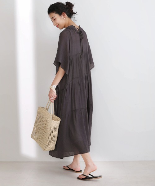 Bou Jeloud（ブージュルード）の「スタイルアップ◆リラックスティアードワンピース（ワンピース・レディース・チャコールグレー/パープル/テラコッタ・FREE）」の7枚目の写真