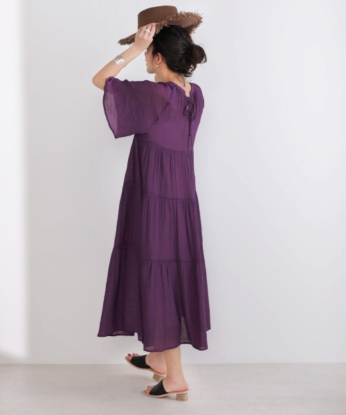 Bou Jeloud（ブージュルード）の「スタイルアップ◆リラックスティアードワンピース（ワンピース・レディース・チャコールグレー/パープル/テラコッタ・FREE）」の11枚目の写真