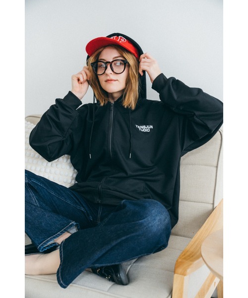 DEVICE（デバイス）の「オーバーシルエット シンプルパーカー ジップパーカ スウェット トレーナー（パーカー・レディース・グレー/ナチュラル/ブラック・FREE）」の19枚目の写真