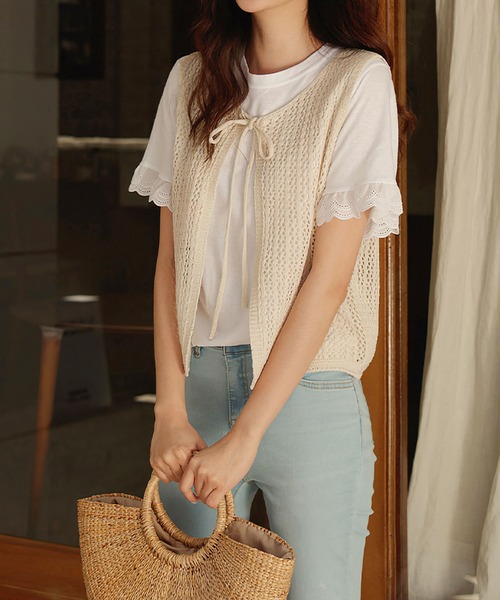 MEYAME メヤメ　ノースリーブニットベスト 楽天市場】【30%OFF】メヤメ MEYAME ベスト ニットベスト