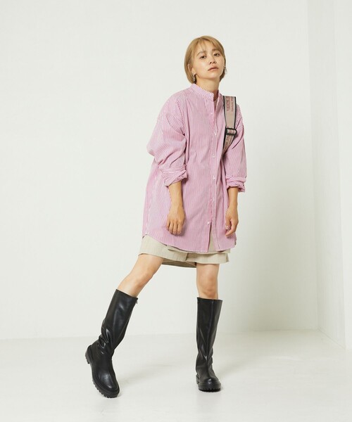 FREAK'S STORE（フリークスストア）の「【WEB限定】カラーストライプビッグカフスシャツ（シャツ/ブラウス・レディース・グリーン/サックスブルー/ピンク・ﾌﾘ-）」の17枚目の写真