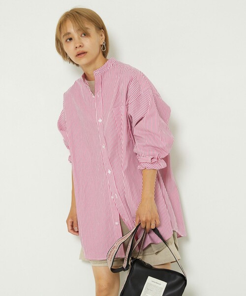 FREAK'S STORE（フリークスストア）の「【WEB限定】カラーストライプビッグカフスシャツ（シャツ/ブラウス・レディース・グリーン/サックスブルー/ピンク・ﾌﾘ-）」の13枚目の写真