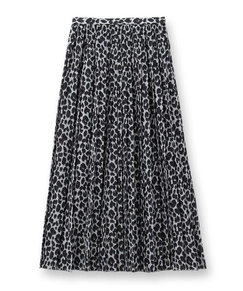 UNTITLED（アンタイトル）の「◆レオパードプリントプリーツスカート【洗える】（スカート・レディース・ベージュ系その他/ライトグレー系・02/03/01/00）」の3枚目の写真