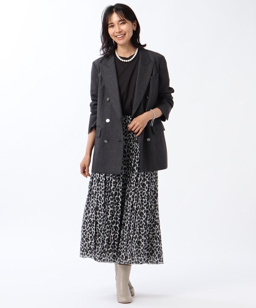 UNTITLED（アンタイトル）の「◆レオパードプリントプリーツスカート【洗える】（スカート・レディース・ベージュ系その他/ライトグレー系・02/03/01/00）」の12枚目の写真