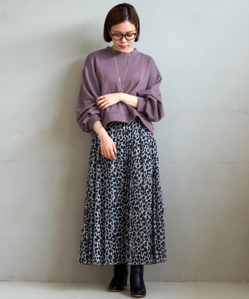 UNTITLED（アンタイトル）の「◆レオパードプリントプリーツスカート【洗える】（スカート・レディース・ベージュ系その他/ライトグレー系・02/03/01/00）」の14枚目の写真