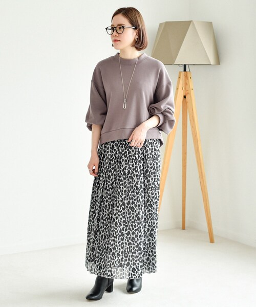 UNTITLED（アンタイトル）の「◆レオパードプリントプリーツスカート【洗える】（スカート・レディース・ベージュ系その他/ライトグレー系・02/03/01/00）」の16枚目の写真