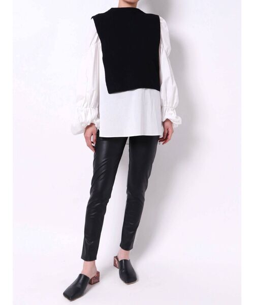 ELENDEEK（エレンディーク）の「アクセントブラウスセットニット（ニット/セーター・レディース・ベージュ/ネイビー/オフホワイト・FREE）」の19枚目の写真