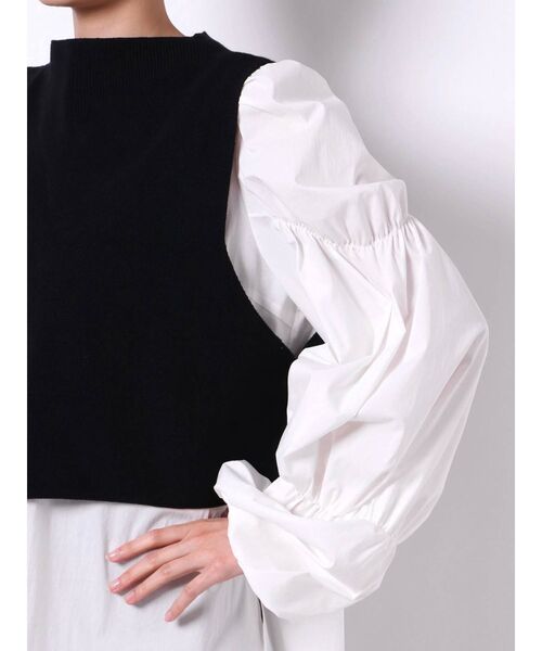 ELENDEEK（エレンディーク）の「アクセントブラウスセットニット（ニット/セーター・レディース・ベージュ/ネイビー/オフホワイト・FREE）」の12枚目の写真