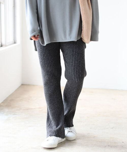 B:MING by BEAMS(ビーミングバイビームス)の「B:MING by BEAMS / ネップ リブ パンツ(その他パンツ・レディース・チャコールグレー/ベージュ/ナチュラル・ONE SIZE)」の2枚目の写真