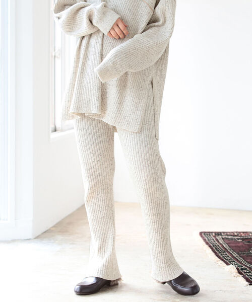 B:MING by BEAMS(ビーミングバイビームス)の「B:MING by BEAMS / ネップ リブ パンツ(その他パンツ・レディース・チャコールグレー/ベージュ/ナチュラル・ONE SIZE)」の5枚目の写真