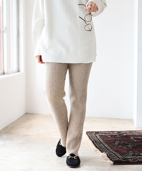 B:MING by BEAMS(ビーミングバイビームス)の「B:MING by BEAMS / ネップ リブ パンツ(その他パンツ・レディース・チャコールグレー/ベージュ/ナチュラル・ONE SIZE)」の8枚目の写真