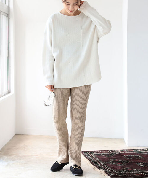 B:MING by BEAMS(ビーミングバイビームス)の「B:MING by BEAMS / ネップ リブ パンツ(その他パンツ・レディース・チャコールグレー/ベージュ/ナチュラル・ONE SIZE)」の9枚目の写真