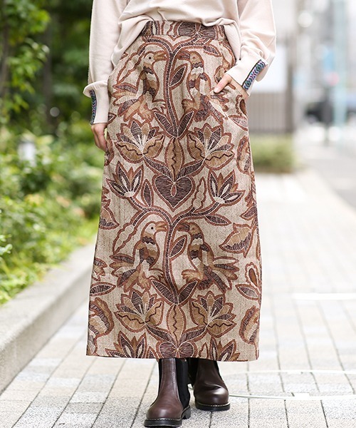 チチカカ（チチカカ）の「オトミタピススカート（スカート・レディース・チャコールグレー/ブラウン・FREE）」の2枚目の写真