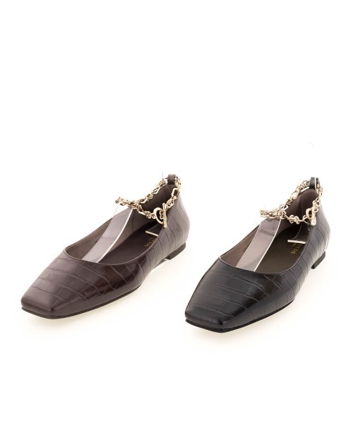 RANDA(ランダ)の「ストレスフリー/2WAY アンクルチェーンフラットパンプス(パンプス・レディース・ブラック/ダークブラウン・23/25/23.5/22/25.5/22.5/24/24.5)」の15枚目の写真