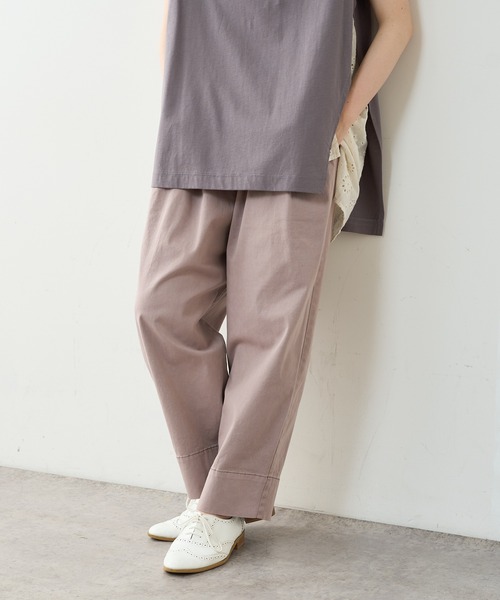 PUAL CE CIN（ピュアルセシン）の「ストレッチワイドテーパードパンツ（その他パンツ・レディース・グレー/オリーブ/グリーン/レッド系その他/ライトベージュ・FREE）」の5枚目の写真