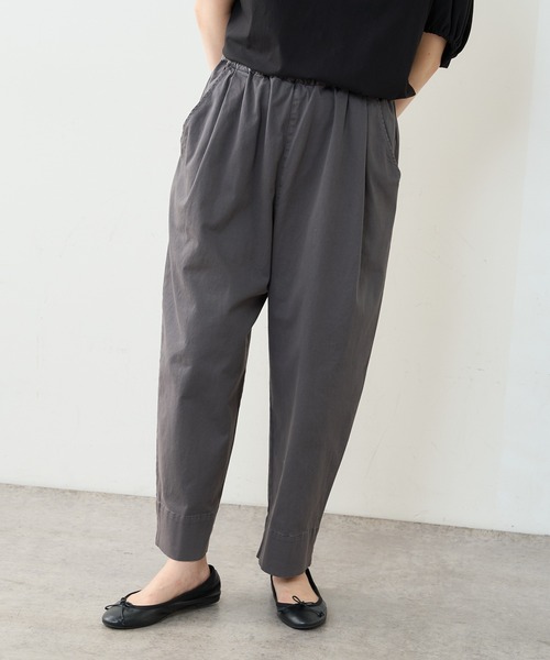 PUAL CE CIN（ピュアルセシン）の「ストレッチワイドテーパードパンツ（その他パンツ・レディース・グレー/オリーブ/グリーン/レッド系その他/ライトベージュ・FREE）」の2枚目の写真