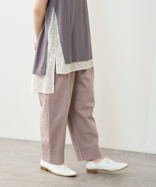 PUAL CE CIN（ピュアルセシン）の「ストレッチワイドテーパードパンツ（その他パンツ・レディース・グレー/オリーブ/グリーン/レッド系その他/ライトベージュ・FREE）」の13枚目の写真