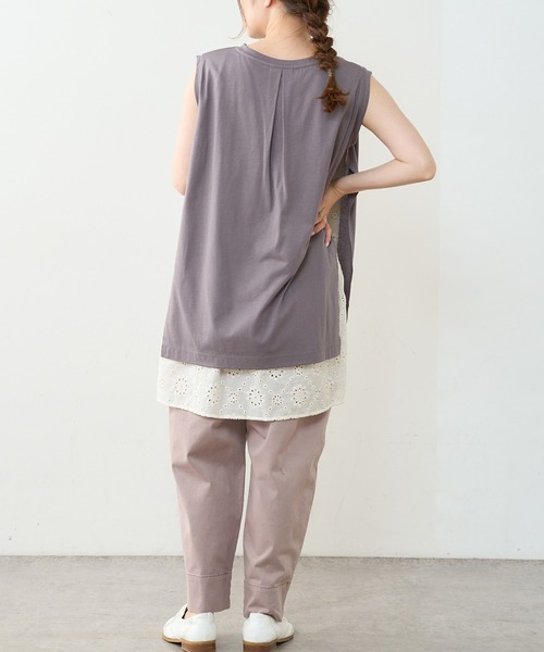 PUAL CE CIN（ピュアルセシン）の「ストレッチワイドテーパードパンツ（その他パンツ・レディース・グレー/オリーブ/グリーン/レッド系その他/ライトベージュ・FREE）」の17枚目の写真