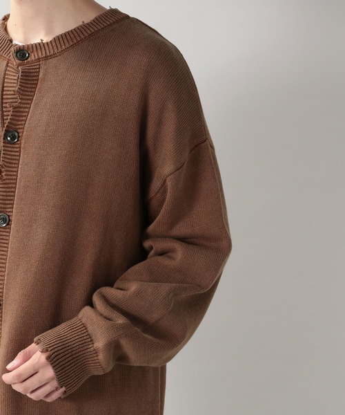 RAGEBLUE（レイジブルー）の「ダメージニットカーディガン/214794（カーディガン/ボレロ・メンズ・スミクロ/ブラウン/パープル・MEDIUM/LARGE）」の18枚目の写真