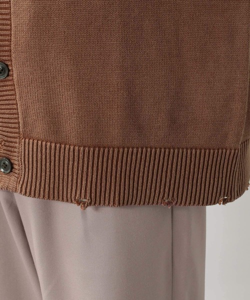 RAGEBLUE（レイジブルー）の「ダメージニットカーディガン/214794（カーディガン/ボレロ・メンズ・スミクロ/ブラウン/パープル・MEDIUM/LARGE）」の8枚目の写真