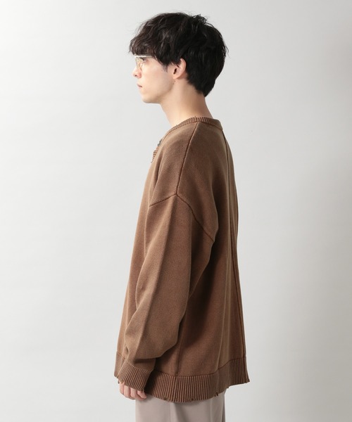 RAGEBLUE（レイジブルー）の「ダメージニットカーディガン/214794（カーディガン/ボレロ・メンズ・スミクロ/ブラウン/パープル・MEDIUM/LARGE）」の15枚目の写真