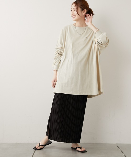 CIAOPANIC TYPY（チャオパニックティピー）の「カットプリーツIラインスカート（スカート・レディース・ブラック/ベージュ/パープル/ピンク/グリーン・ONE SIZE）」の8枚目の写真