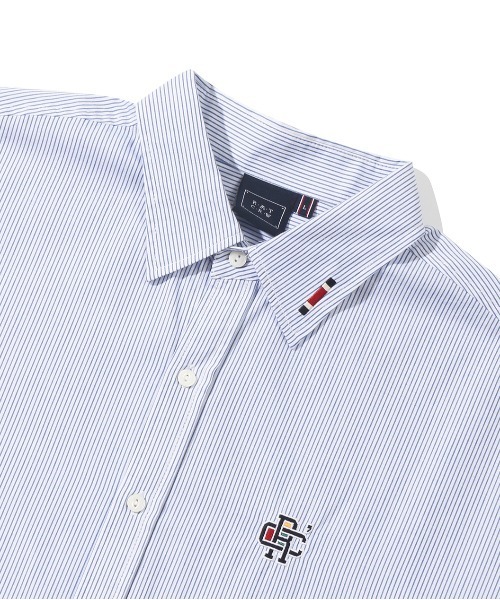 ROMANTIC CROWN(ロマンティッククラウン)の「【ROMANTIC CROWN】RC CLUB STRIPE SHIRT / ロマンティッククラウン RC クラブ ストライプ シャツ(シャツ/ブラウス・メンズ・ブルー・SMALL/MEDIUM/LARGE/X-LARGE)」の8枚目の写真