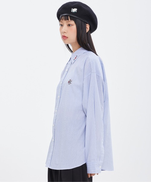 ROMANTIC CROWN(ロマンティッククラウン)の「【ROMANTIC CROWN】RC CLUB STRIPE SHIRT / ロマンティッククラウン RC クラブ ストライプ シャツ(シャツ/ブラウス・メンズ・ブルー・SMALL/MEDIUM/LARGE/X-LARGE)」の3枚目の写真