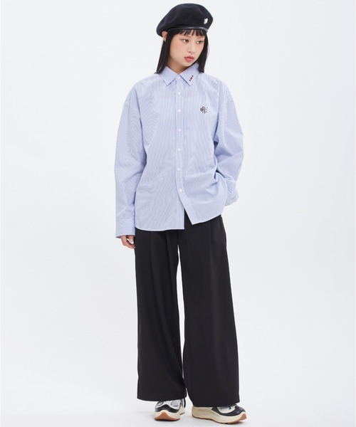 ROMANTIC CROWN(ロマンティッククラウン)の「【ROMANTIC CROWN】RC CLUB STRIPE SHIRT / ロマンティッククラウン RC クラブ ストライプ シャツ(シャツ/ブラウス・メンズ・ブルー・SMALL/MEDIUM/LARGE/X-LARGE)」の4枚目の写真