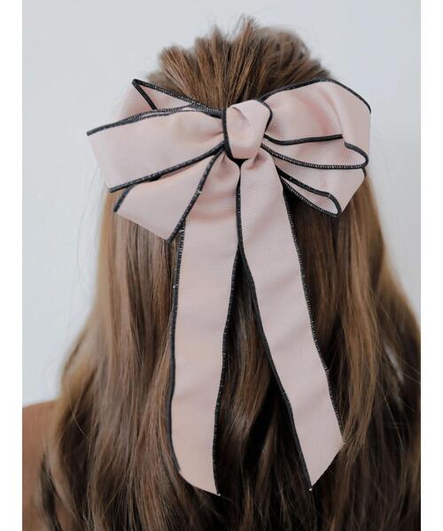 Areeam（アリーム）の「バイカラーリボンヘアカフ（ヘアゴム・レディース・ブラック/ピンク・FREE）」の19枚目の写真