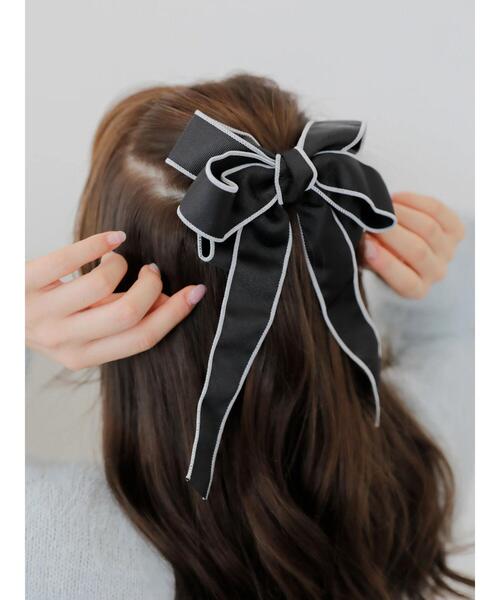 Areeam（アリーム）の「バイカラーリボンヘアカフ（ヘアゴム・レディース・ブラック/ピンク・FREE）」の22枚目の写真