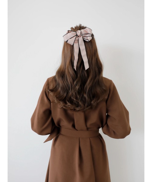 Areeam（アリーム）の「バイカラーリボンヘアカフ（ヘアゴム・レディース・ブラック/ピンク・FREE）」の11枚目の写真